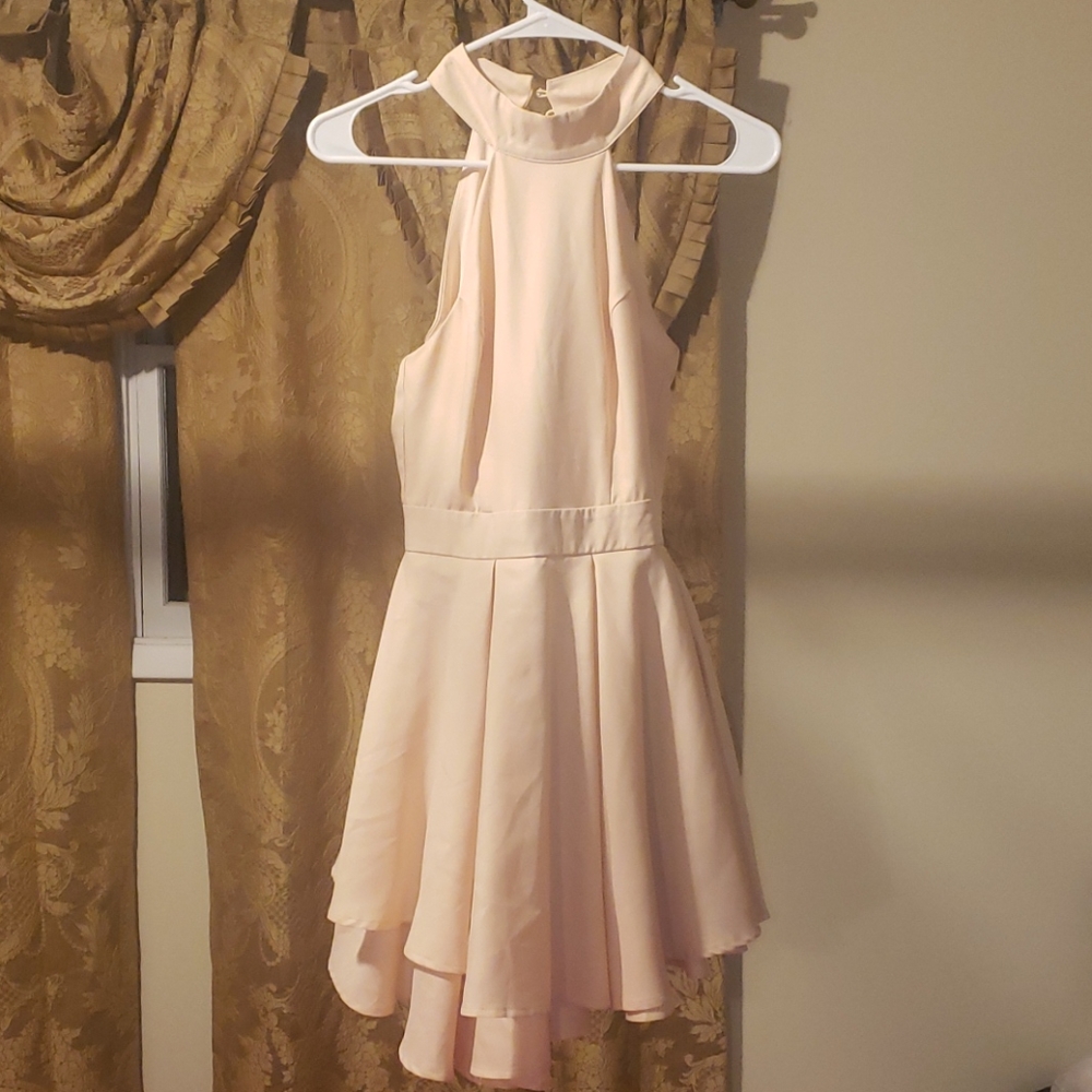 Lulu's Blush Pink Open Back Dress